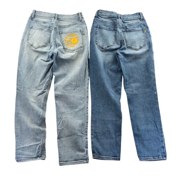 2 Vibrant M.I.U Womens Jeans Size 5 Lot Of Two Pleated Casual Straight Leg - Picture 2 of 16